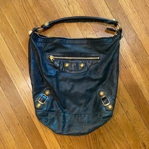 balenciaga black leather bag